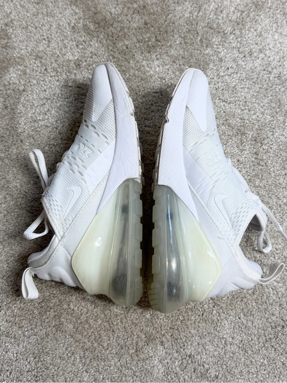 Nike Kids Youth Air Max 270 Trainers Sneaker Shoes in White 4Y